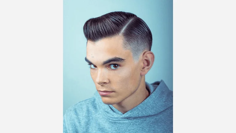 Side Pompadour with Taper Fade