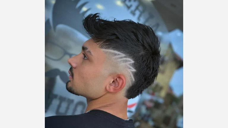 Faux Hawk Burst Fade Mullet