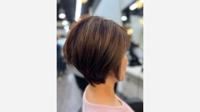 Brown Pixie Cut with Highlights