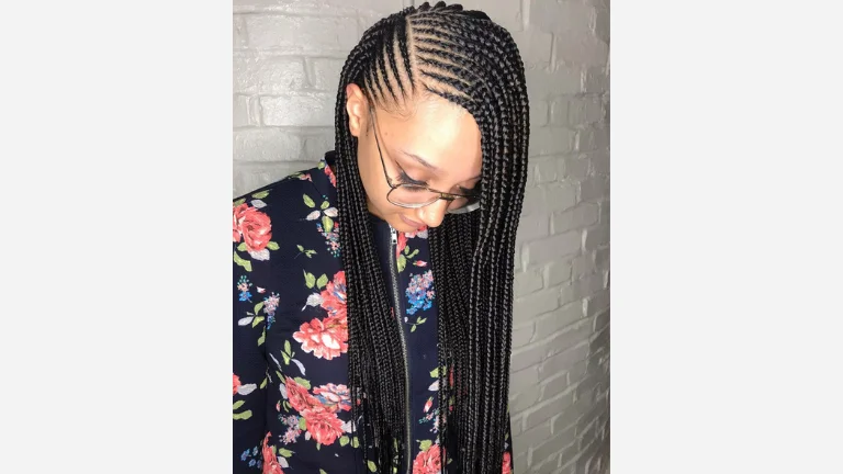 Side-Parted Loose Cornrows