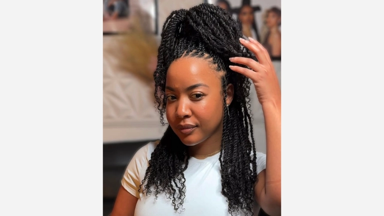 High Half-Updo with Curls