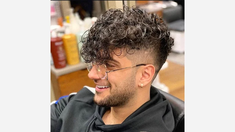 Drop Fade With a Long Curly Top