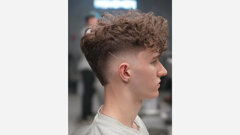 Curly Crop Fade Mullet