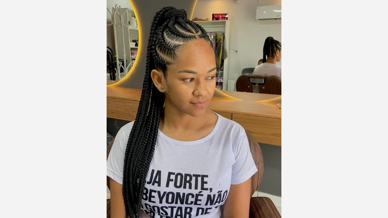 Topknot Ponytail Braids