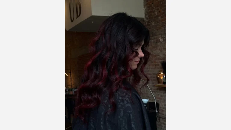 30 Beautiful Burgundy Hair Color Shades 14 Bright Burgundy Balayage with Black Roots