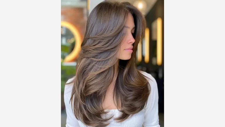 Flipped-Up Layers and Chin-Length Bangs
