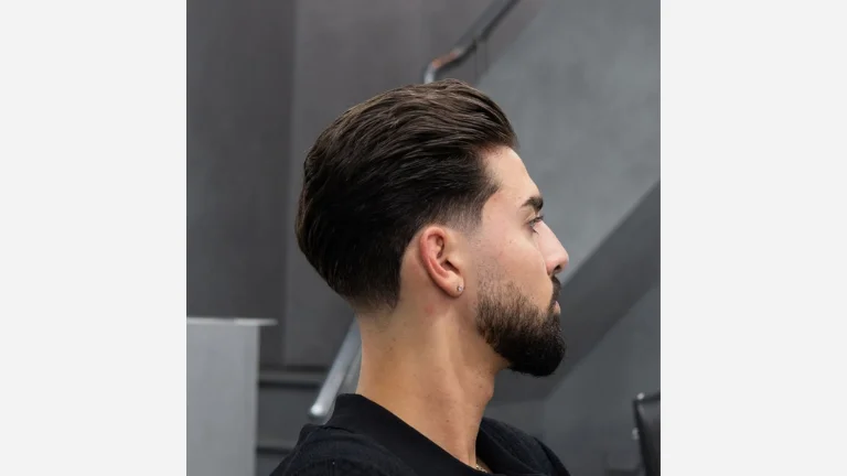 20 Trendy Slick Back Haircuts for Men 8 Tapered Slick Back