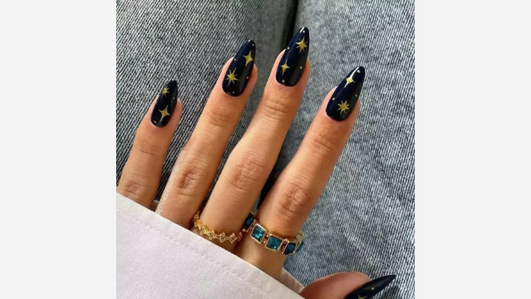 30 Fall Nail Designs You’ll Be Obsessed With 24 Midnight Starburst Nails
