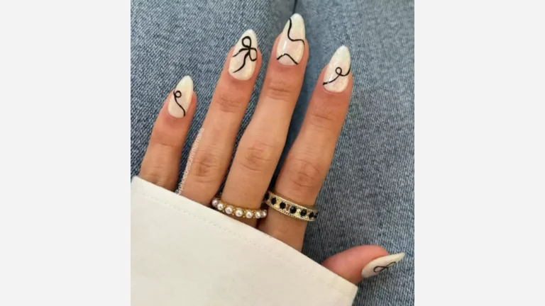 20 Nail Inspo That’s Trending Right Now 4 Black Bow Tie