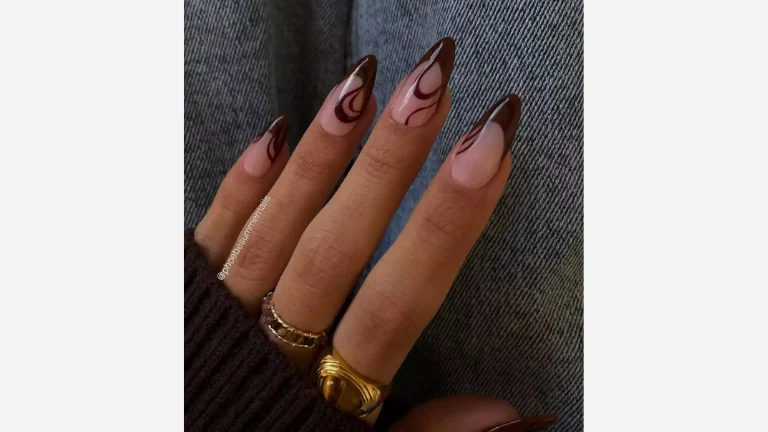 25 Trendy French Tip Nail Designs 1 Chocolate Drizzle