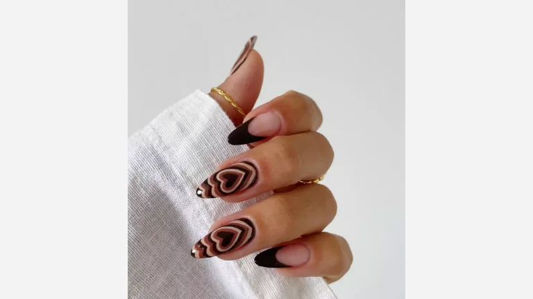 25 Trendy French Tip Nail Designs 16 Chocolate Hearts