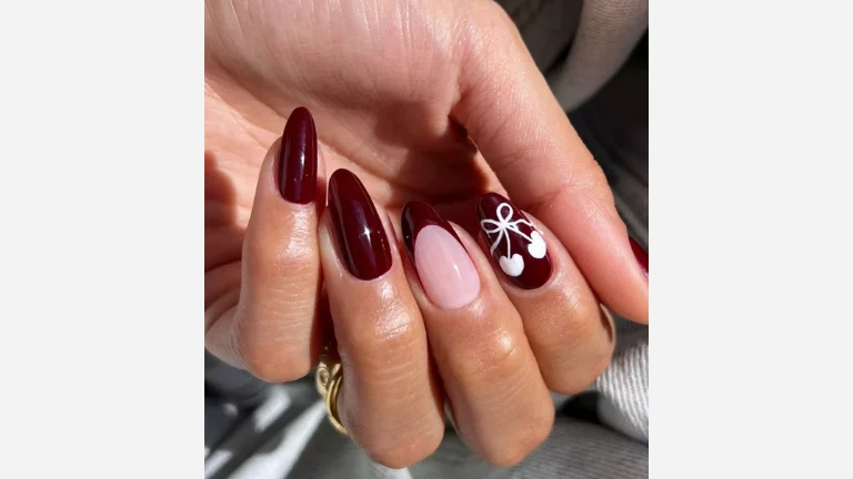 25 Trendy French Tip Nail Designs 20 Cherry Black